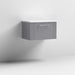 Nuie Deco 600mm Wall Hung 1 Drawer Fluted Vanity Unit & Worktop - Satin Grey - Unbeatable Bathrooms