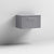 Nuie Deco 600mm Wall Hung 1 Drawer Fluted Vanity Unit & Worktop - Satin Grey - Unbeatable Bathrooms