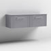 Nuie Deco 1200mm Wall Hung 2 Drawer Fluted Double Vanity Unit & Worktop - Satin Grey - Unbeatable Bathrooms