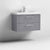 Nuie Deco 800mm Wall Hung 2 Drawer Fluted Vanity Unit & Basin - Satin Grey - Unbeatable Bathrooms