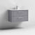 Nuie Deco 800mm Wall Hung 2 Drawer Fluted Vanity Unit & Basin - Satin Grey - Unbeatable Bathrooms