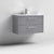 Nuie Deco 800mm Wall Hung 2 Drawer Fluted Vanity Unit & Basin - Satin Grey - Unbeatable Bathrooms
