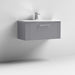 Nuie Deco 800mm Wall Hung 1 Drawer Fluted Vanity Unit & Basin - Satin Grey - Unbeatable Bathrooms