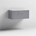 Nuie Deco 800mm Wall Hung 1 Drawer Fluted Vanity Unit & Worktop - Satin Grey - Unbeatable Bathrooms