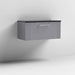 Nuie Deco 800mm Wall Hung 1 Drawer Fluted Vanity Unit & Worktop - Satin Grey - Unbeatable Bathrooms