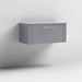 Nuie Deco 800mm Wall Hung 1 Drawer Fluted Vanity Unit & Worktop - Satin Grey - Unbeatable Bathrooms