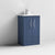 Nuie Deco 500mm Floor Standing 2 Door Fluted Vanity Unit & Basin - Satin Blue - Unbeatable Bathrooms