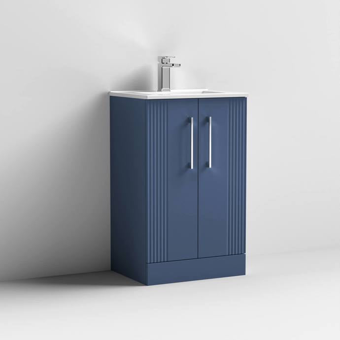 Nuie Deco 500mm Floor Standing 2-Door Vanity Unit & Basin (Various) - Unbeatable Bathrooms