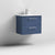 Nuie Deco 600mm Wall Hung 2 Drawer Fluted Vanity Unit & Basin - Satin Blue - Unbeatable Bathrooms
