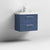 Nuie Deco 600mm Wall Hung 2 Drawer Fluted Vanity Unit & Basin - Satin Blue - Unbeatable Bathrooms