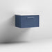 Nuie Deco 600mm Wall Hung 1 Drawer Fluted Vanity Unit & Worktop - Satin Blue - Unbeatable Bathrooms