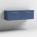 Nuie Deco 1200mm Wall Hung 2 Drawer Fluted Double Vanity Unit & Worktop - Satin Blue - Unbeatable Bathrooms