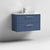 Nuie Deco 800mm Wall Hung 2 Drawer Fluted Vanity Unit & Basin - Satin Blue - Unbeatable Bathrooms