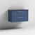 Nuie Deco 800mm Wall Hung 2 Drawer Fluted Vanity Unit & Worktop - Satin Blue - Unbeatable Bathrooms