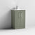 Nuie Deco 500mm Floor Standing 2 Door Fluted Vanity Unit & Basin - Satin Green - Unbeatable Bathrooms
