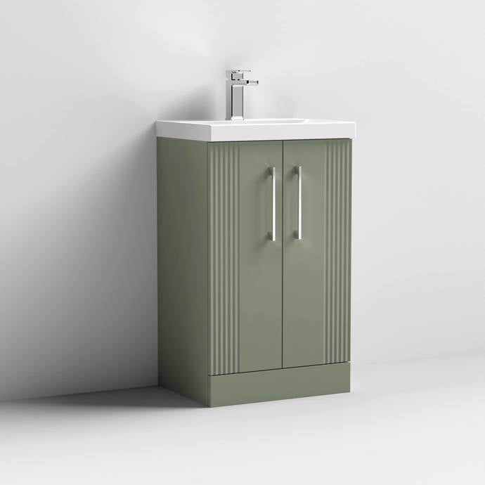 Nuie Deco 500mm Floor Standing 2-Door Vanity Unit & Basin (Various) - Unbeatable Bathrooms