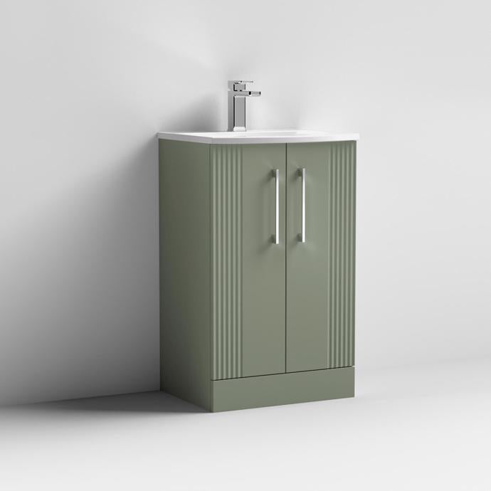 Nuie Deco 500mm Floor Standing 2-Door Vanity Unit & Basin (Various) - Unbeatable Bathrooms