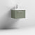 Nuie Deco 500mm Wall Hung 1 Drawer Fluted Vanity Unit & Basin - Satin Green - Unbeatable Bathrooms
