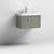 Nuie Deco 600mm Wall Hung 1 Drawer Fluted Vanity Unit & Basin - Satin Green - Unbeatable Bathrooms