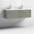 Nuie Deco 1200mm Wall Hung 2 Drawer Fluted Double Vanity Unit & Basins - Satin Green - Unbeatable Bathrooms