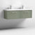 Nuie Deco 1200mm Wall Hung 2 Drawer Fluted Double Vanity Unit & Basins - Satin Green - Unbeatable Bathrooms