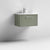 Nuie Deco 600mm Wall Hung 1 Drawer Fluted Vanity Unit & Basin - Satin Green - Unbeatable Bathrooms