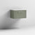Nuie Deco 600mm Wall Hung 1 Drawer Fluted Vanity Unit & Worktop - Satin Green - Unbeatable Bathrooms