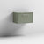 Nuie Deco 600mm Wall Hung 1 Drawer Fluted Vanity Unit & Worktop - Satin Green - Unbeatable Bathrooms