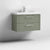 Nuie Deco 800mm Wall Hung 2 Drawer Fluted Vanity Unit & Basin - Satin Green - Unbeatable Bathrooms