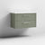 Nuie Deco 800mm Wall Hung 2 Drawer Fluted Vanity Unit & Worktop - Satin Green - Unbeatable Bathrooms