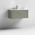 Nuie Deco 800mm Wall Hung 1 Drawer Fluted Vanity Unit & Basin - Satin Green - Unbeatable Bathrooms
