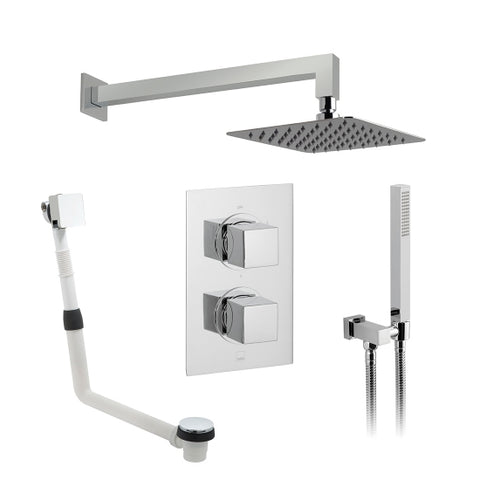 Vado DX 3 Outlet Thermostatic Shower Set - Square - Unbeatable Bathrooms