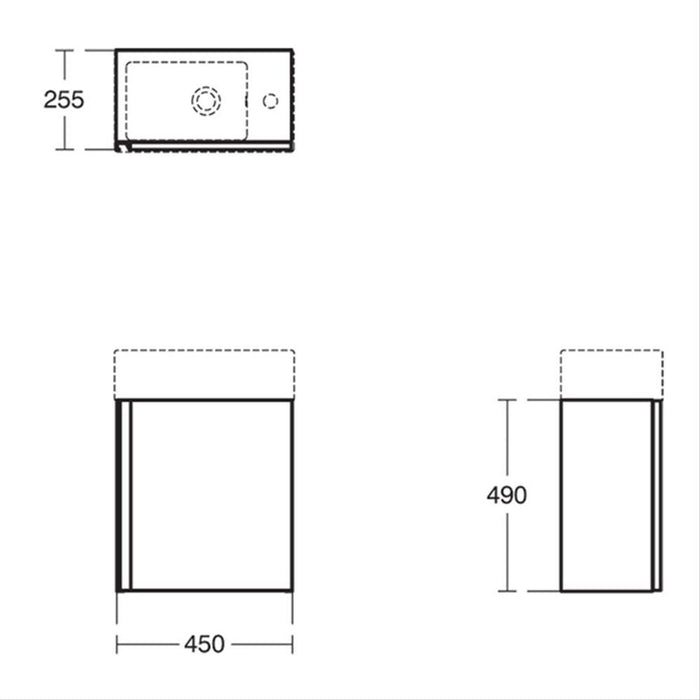 Sottini Rienza 450mm Cloakroom Vanity Unit - Wall Hung 1 Door Unit - Unbeatable Bathrooms