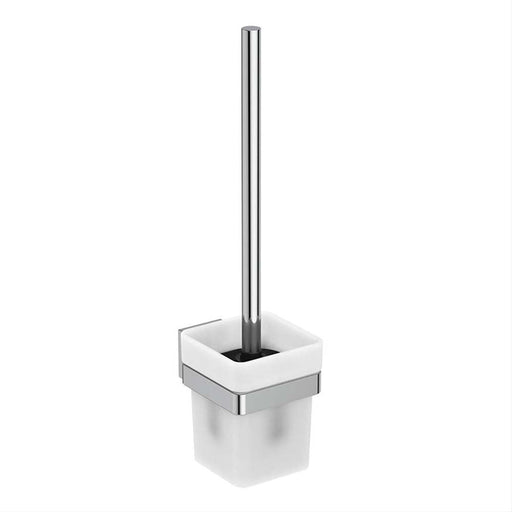 Ideal Standard IOM Square Wall Mounted Toilet Brush and Holder - Frosted Glass - Unbeatable Bathrooms