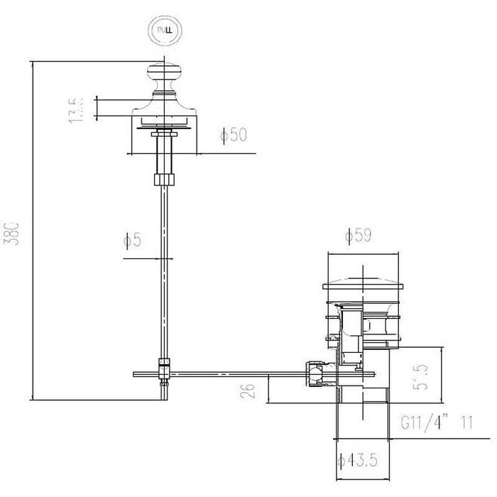 Hudson Reed Traditional Basin Pull Up Waste - Unbeatable Bathrooms