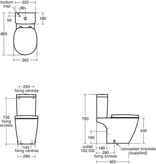 Ideal Standard Concept Close Coupled WC Bowl - Horizontal Outlet - Unbeatable Bathrooms