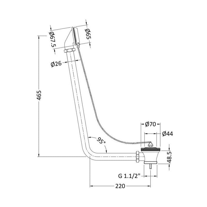 Hudson Reed Exposed Retainer Bath Waste - Unbeatable Bathrooms