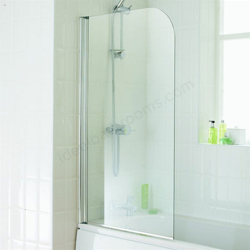 Essential Element Curved Bath Screen 750mm W x 1300mm H 5mm Glass - Unbeatable Bathrooms