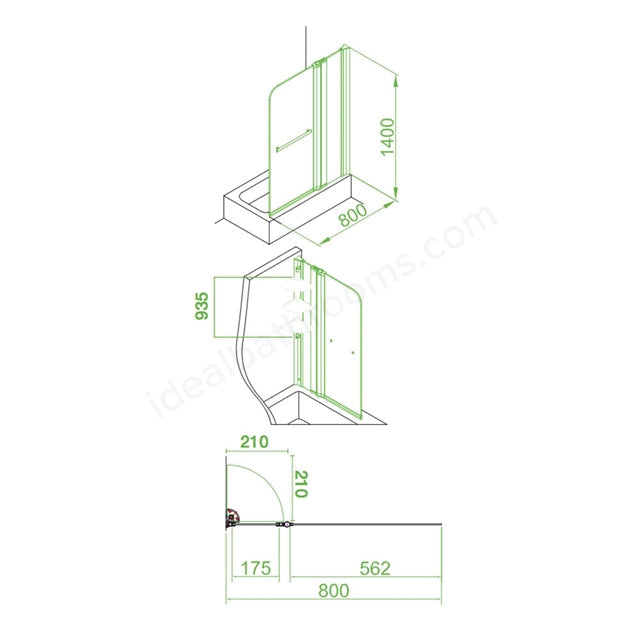 Essential Cascade Curved Bath Screen - Unbeatable Bathrooms