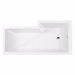 Essential Kensington L Shape Shower Bath Pack No Tap Hole White - Unbeatable Bathrooms