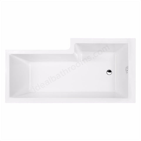 Essential Kensington L Shape Shower Bath Pack No Tap Hole White - Unbeatable Bathrooms
