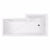 Essential Kensington L Shape Shower Bath Pack No Tap Hole White - Unbeatable Bathrooms