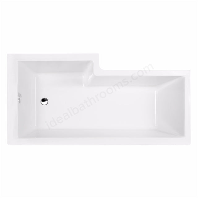 Essential Kensington L Shape Shower Bath Pack No Tap Hole White - Unbeatable Bathrooms