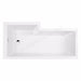 Essential Kensington L Shape Shower Bath Pack No Tap Hole White - Unbeatable Bathrooms