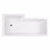 Essential Kensington L Shape Shower Bath Pack No Tap Hole White - Unbeatable Bathrooms