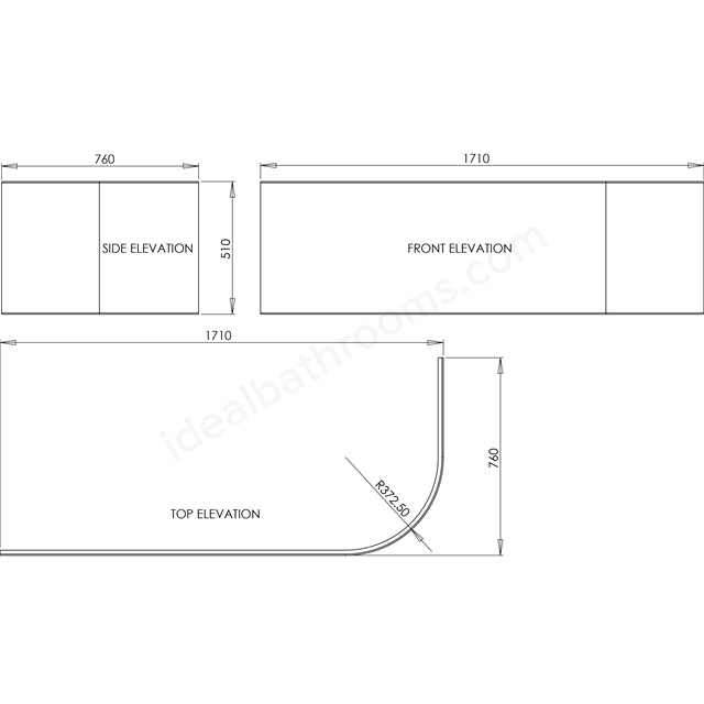 Essential Pimlico 1700mm x 750mm Single Ended Bath - Unbeatable Bathrooms