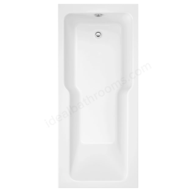 Essential Newham Quartz Straight 1700mm x 750mm Shower Bath - Unbeatable Bathrooms