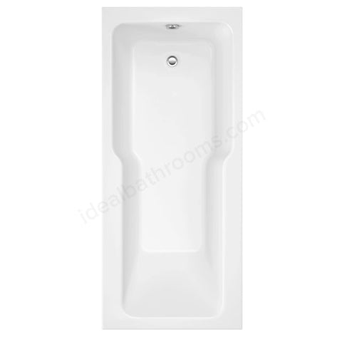 Essential Newham Quartz Straight 1700mm x 750mm Shower Bath - Unbeatable Bathrooms