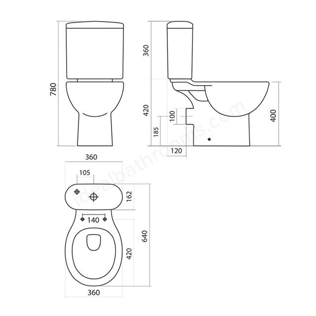 Essential Ocean Close Coupled Toilet - Unbeatable Bathrooms
