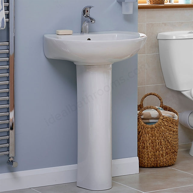 Essential Ocean Basin Full Pedestal Pack 560mm W White - Unbeatable Bathrooms